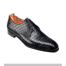 Men&#39;s handmade alligator leather lace up dress shoes custom men shoes - £126.55 GBP