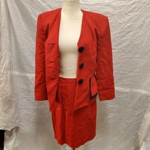 Kasper ASL Women&#39;s Red Matching Blazer and Skirt Set Petite Size 8 - £38.65 GBP