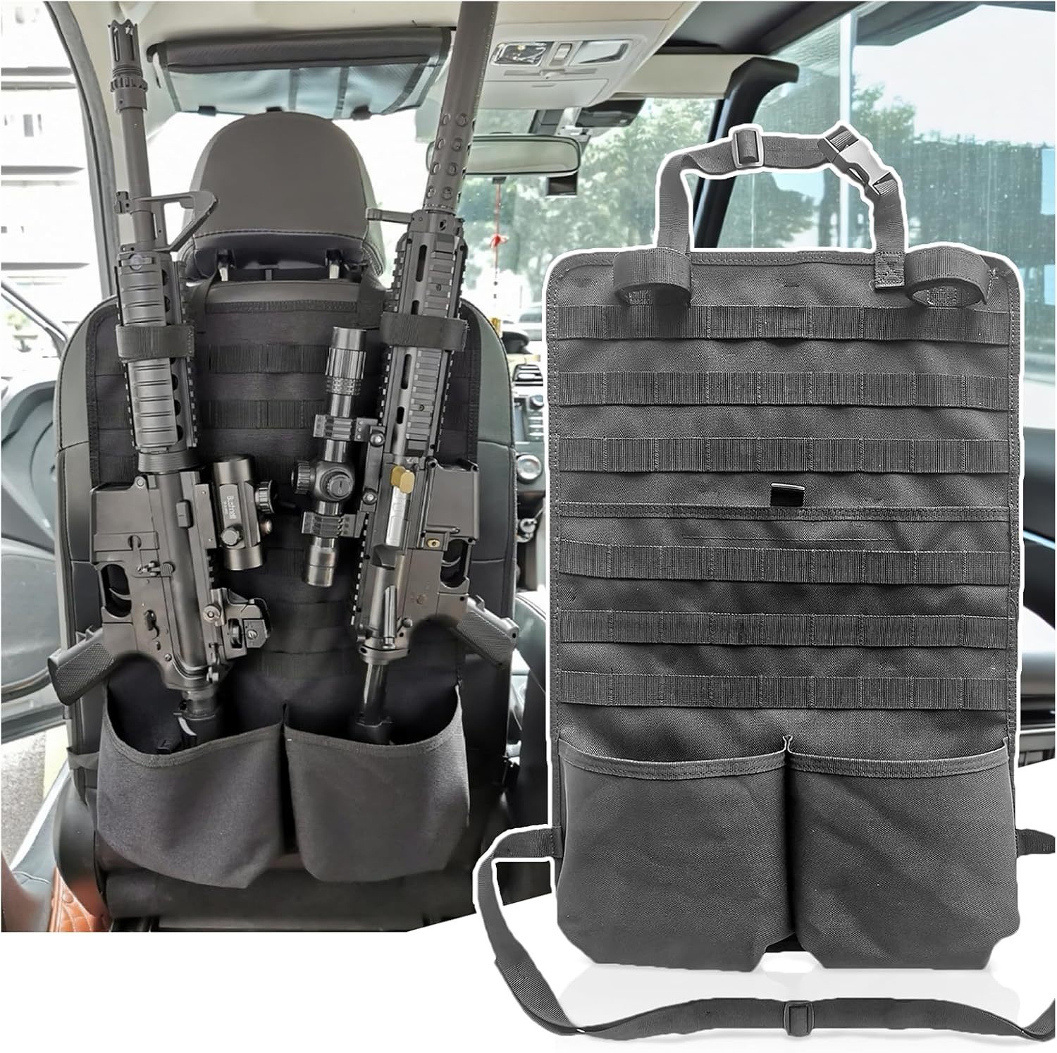 2 Pack Tactical Car Seat Back Organizer | Truck Gun Rack | Molle Panel For - $46.93