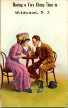 Vtg Cartolina 1912 Having Un Molto Cheap Time IN Wildwood Nuovo Maglia Nj Q15 - £6.17 GBP