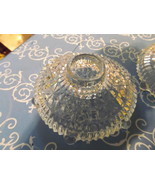 Candle Holders of Pressed Glass for Taper Candles-Pair-Vintage - $18.00