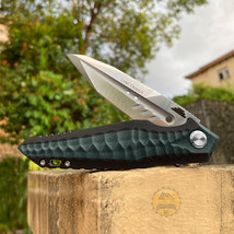 New Hq Folding Pocket Knife D2 Blade G10 Handle Ball Bearing Hunting Outdoor - £54.06 GBP