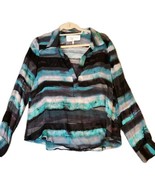 Rory Beca Womens Silk Long Sleeved Collared Partial Sheer Neck Blouse Bl... - $39.27 CAD