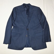 Stafford 42S Blue Herringbone Seasonal Texture Classic Blazer Sport Jacket Coat - £43.33 GBP