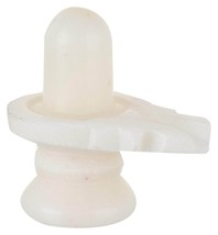 Marble Shivling Lord Shiva Lingam White Shivlinga 6 Inch Approx - £273.76 GBP