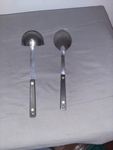 Vintage Bi-Cor Stainless Steel Serving Spoon and Soup Ladle-Black Handle... - $15.00