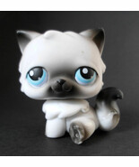 Littlest Pet Shop LPS #60 Gray Black &amp; White Persian Kitty Cat Blue Eyes - $218.46 MXN