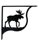 Wall Shelf Bracket Pair Of 2 Moose Pattern Wrought Iron 9.25&quot; L Crafting... - £38.45 GBP