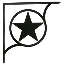 Wall Shelf Bracket Pair Of 2 Western Star Pattern Wrought Iron 7.25&quot; L Crafting - £33.89 GBP