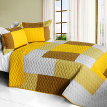 [Crazy Boxes - B] Cotton Vermicelli-Quilted Patchwork Geometric Quilt Set Full/Q - $101.99
