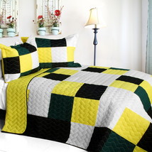 [Smashing Patchword - B] Cotton Vermicelli-Quilted Patchwork Quilt Set F... - £81.42 GBP