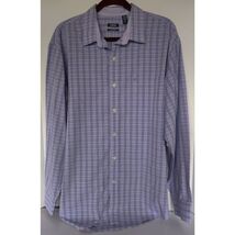 Mens Izod Checker Long Sleeve Collar Purple Shirt Sz, XL/16 - $21.78