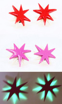 Jem and the Holograms Star Earrings 1 INCH *Glow In The Dark* 80&#39;s Misfits - £10.83 GBP+