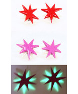 Jem and the Holograms Star Earrings 1 INCH *Glow In The Dark* 80&#39;s Misfits - £9.11 GBP+