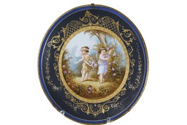 c1820 French Sevres Style Gilt bronze mounted cabinet plate - $643.50