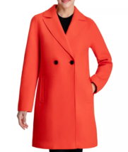 BCBG Maxazaria Sz L Walker Coat Wool Orange Raw Edge Double Breasted $328! - £79.37 GBP
