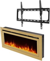 Touchstone Fireplace and TV Mount Bundle - Sideline Deluxe 60 Inch Wide Gold Sma - £1,189.54 GBP