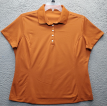 Nike Golf Performance Polo Shirt Women XL Orange Dri Fit Collar Embroide... - $465.09 MXN