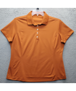 Nike Golf Performance Polo Shirt Women XL Orange Dri Fit Collar Embroide... - $24.47