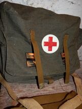 Authentic Soviet Russian Army Medic Bag Case Red Cross USSR First Aid Ra... - $59.19