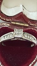 Estate Vintage 14k White Gold  .55ct  Diamond Ring,1950&#39;s - $706.50
