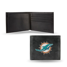 Miami Dolphins Wallet Billfold Leather Embroidered Black Alternate - $72.49