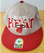 NBA Miami Heat New Era 47 Hardwood Classics SnapBack Hat Grey Red - £6.25 GBP