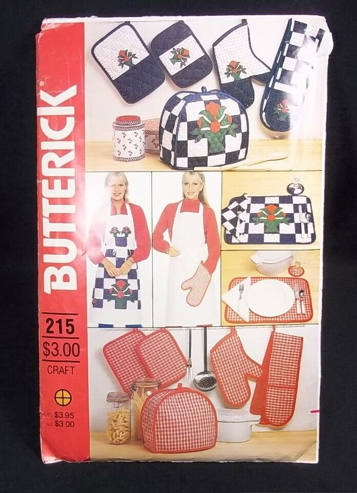 Primary image for Butterick Crafts Pattern 215 Kitchen Accessories Aprons placemats oven mitts