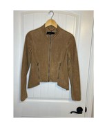 BCBG MAXAZRIA Tan Moto Jacket Polyester Pre Owned Size Small - $876.81 MXN