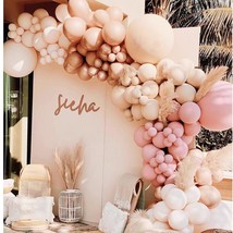 Diy Balloon Arch Garland Kit 156Pcs Double-Stuffed Dusty Pink Cream Peach Chrome - £36.76 GBP