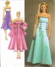 Misses Evening Formal Prom Strapless Laced Dress Gown Shawl Sew Pattern 6-12 - £9.43 GBP
