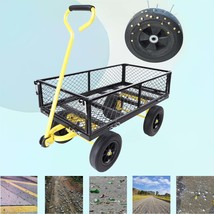Heavy Duty Wagon Cart - Solid Wheels - Black &amp; Yellow - $2,170.31 MXN