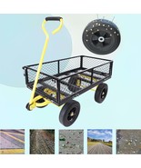Heavy Duty Wagon Cart - Solid Wheels - Black &amp; Yellow - $2,151.10 MXN