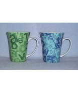 Pier 1 Imports Alphabet 2 Mugs 1 Green and 1 Blue - $6.00