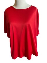 Versailles New York Women’s 3XL Solid Red Short Sleeve Blouse Top Light ... - £11.10 GBP