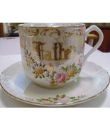 Large Luster Ware Father Cup and Saucer Set - $18.00