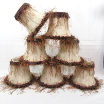 LIVEX Chenille and Frilly Corn-Silk Fringed 7-PC Chandelier Lamp Shades - £63.94 GBP