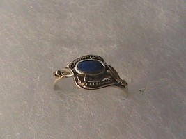 Vintage Sterling Silver Cobalt Blue Resin Ring 1.5 grams - £11.98 GBP