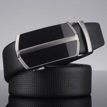 Men&#39;s Black Leather Ratchet Belt - Precisely Adjustable to 43&quot; - $16.99