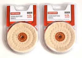 2 CRAFTSMAN 4&quot; SEWN BUFFING WHEEL PAD MEDIUM 1/2 ARBOR BENCH GRINDER BUF... - £23.59 GBP