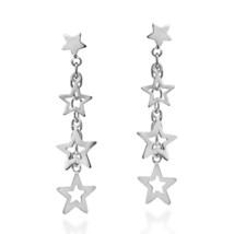 Handcrafted Trail of Stars Sterling Silver .925 Post Dangle Drop Earrings - £13.42 GBP