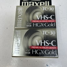 Pack Of 2 Maxwell VHS-C TC-30 HGX-Gold Premium High Grade Video Tapes Ne... - £9.36 GBP