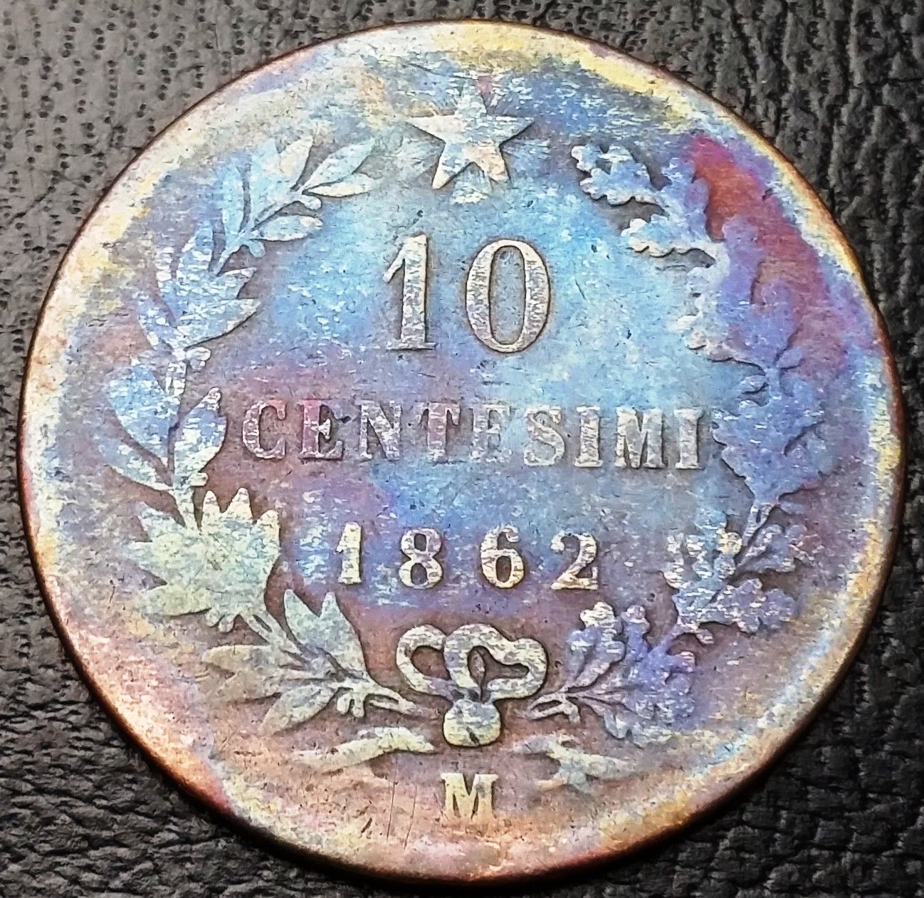 1862 M Italy 10 Centesimi Coin KM# 11.1 - Free Combined Shipping - $3.05