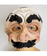 Vintage Seasons Halloween Mask Soccer Ball Head Mustache Man Creepy - $29.70 CAD