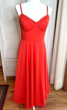 Red Empire Waist Maxi Dress L Coquette Sweetheart Neck Scarlett Siren Pr... - $48.39