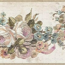 Dundee Deco DDAZBD9428 Peel and Stick Wallpaper Border - Floral Pink Off... - £18.51 GBP