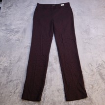 Mario Serrani Printed Dress Pants Black Burgundy Chino Straight Casual Womens 2 - £20.11 GBP