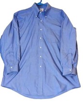 BROOKS BROTHERS Long Sleeve Blue Dress Shirt Oxford Non-Iron 16.5-32 Classic Fit - £19.57 GBP