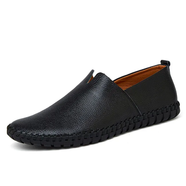 Genuine Cow Leather Mens Loafers Fashion Handmade Moccasins Soft Leather Blue Sl - £37.13 GBP