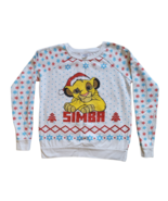 Disney Store Juniors Size Large Glitter Simba Christmas Sweatshirt - £7.82 GBP